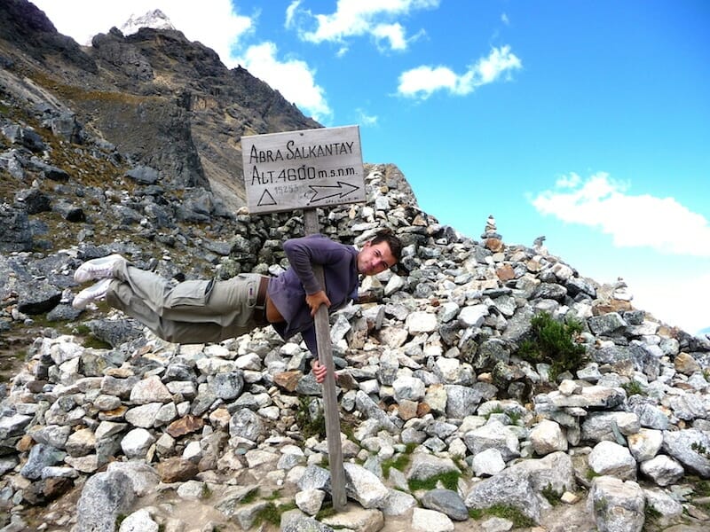 alex sur la passe du Salcantay perou